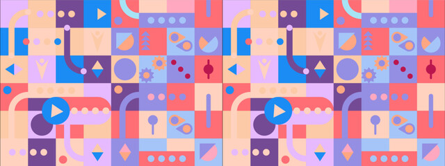 Vector illustration vector graphic of colorful square geometric template good for banner design