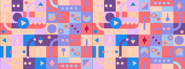 Flat design colorful colourful geometric mosaic pattern background