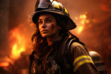 Brave Woman Firefighter Saving Lives And Protecting Property