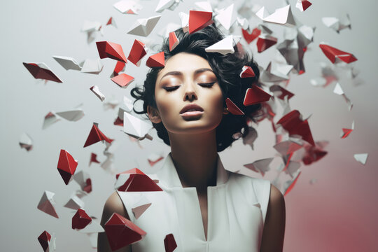 Conceptual Image Of Model Breaking Societal Beauty Norms