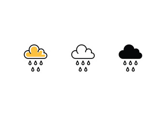 Rain icons set vector stock illustration.