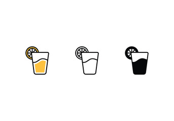 Drink icons set vector stock illustration.