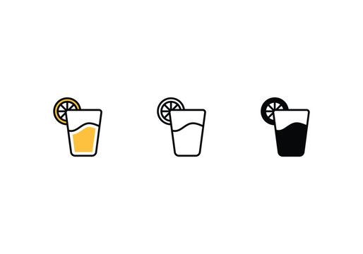 Drink icons set vector stock illustration.