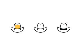 Summer Hat icons set vector stock illustration.