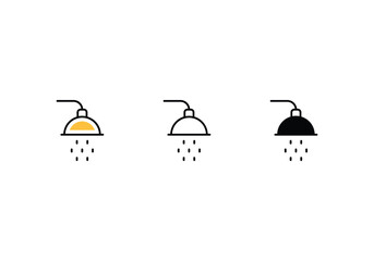 Shower Head icons set vector stock illustration.