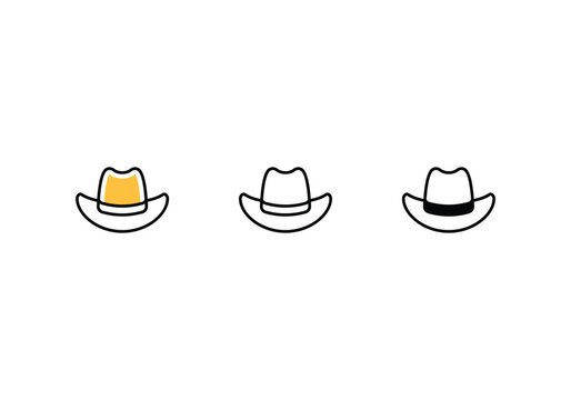Summer Hat icons set vector stock illustration.