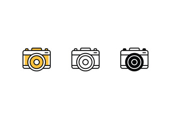 Camera icons set vector stock illustration.