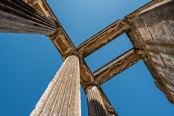 Zeus temple in the ancient city of Aizanoi in Kütahya Turkey