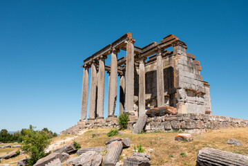 Zeus temple in the ancient city of Aizanoi in Kütahya Turkey