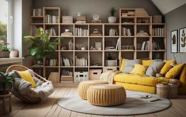 Beautiful living room. Generative AI