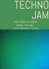 Techno jam, this friday at 22h00, venue old mill, tickets available at the door on green and dots