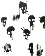 Grungy skull and crossbones isolated on a transparent background. Ai generative art.