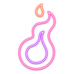 Obraz premium Halloween neon icon spirit fire. Trick or treat concept.