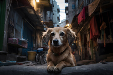 dog in the street