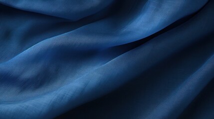 Fototapeta premium Close up of blue canvas fabric, textile texture, background, generative AI