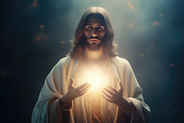 Portrait of Jesus, savior of mankind, generative AI