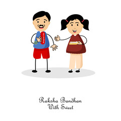  Vector flat raksha bandhan illustration with couple