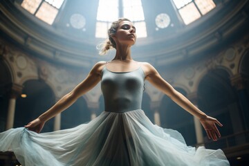 Ballet Dancer Practicing A Challenging Move, Generative AI