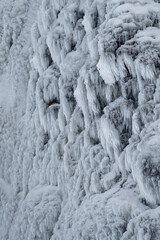 Gullfoss waterfall ice detail in winter time when it was really cold in Iceland