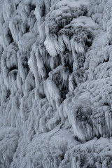 Gullfoss waterfall ice detail in winter time when it was really cold in Iceland