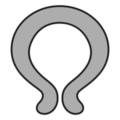 シンプルなクールネックリングのイラスト（白黒）