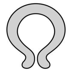 シンプルなクールネックリングのイラスト（白黒）