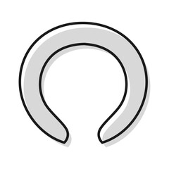 シンプルなクールネックリングのイラスト（白黒）