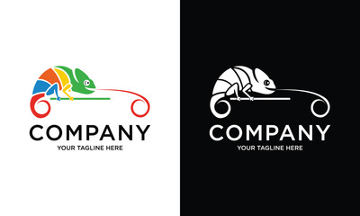 colorful chameleon logo design © bannarila