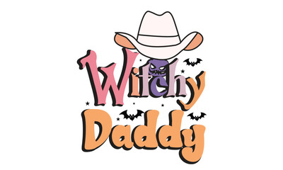 Witchy Daddy Retro T-Shirt Design