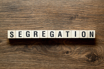 Segregation - word concept on cubes