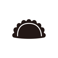 Calzone icon.Flat silhouette version.