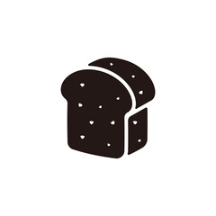 Brown bread icon.Flat silhouette version.