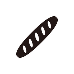 Baguette icon.Flat silhouette version.