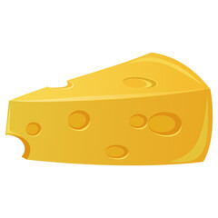 Cheese Slice Piece Icon Illustration