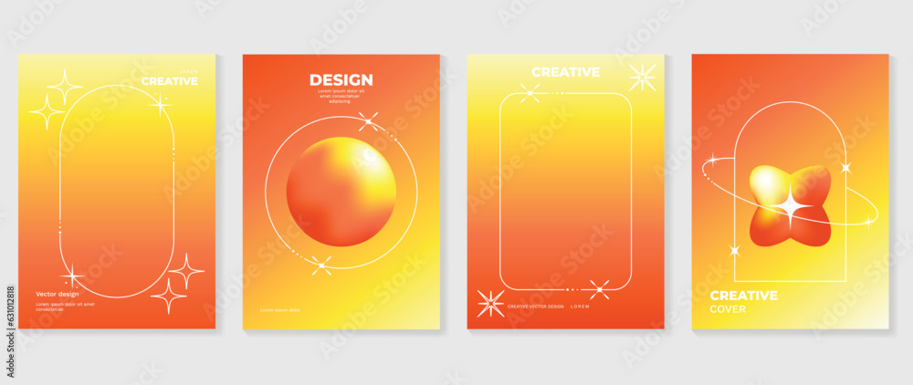 Poster modern gradient design background cover. abstract gradient graphic with sparkles, mesh, circle. aest