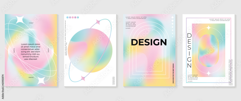 Aufkleber modern gradient design background cover. abstract gradient graphic with sparkles, border, star. aest