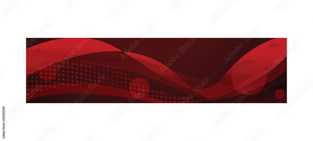 Wall mural Red dynamic wavy and grunge halftone banner and poster design