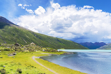Beautiful Scenery of Sapu Mountain and Plateau Lakes in Xizang Autonomous Region of China