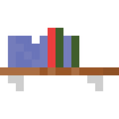 Pixel art book shelf