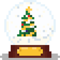 Pixel art christmas crystal ball