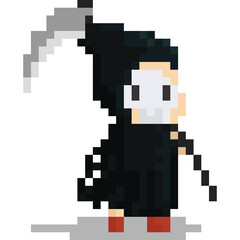 Pixel art halloween reaper cosplay character
