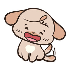 cute dog and kawaii happy character activities cartoon hand drawn Transparent background