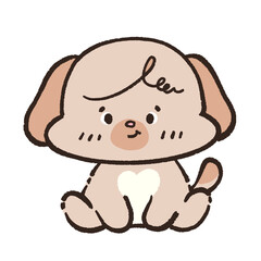 cute dog and kawaii happy character activities cartoon hand drawn Transparent background