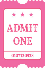 Isolated pink vector ticket