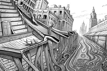 Illustration of a gothic horror castle that looks like something out of a picture book.