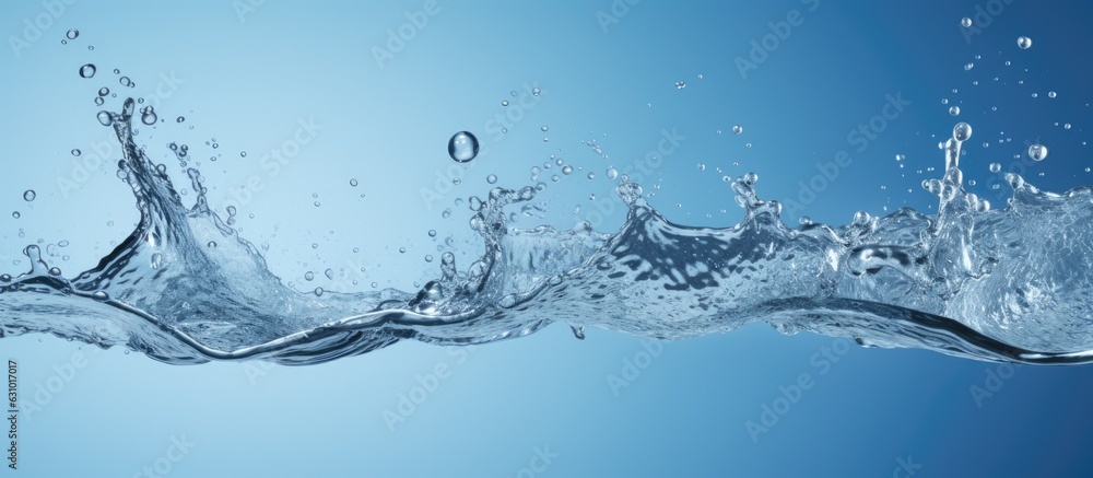 Aufkleber water splashing on a blue background with empty space for copying
