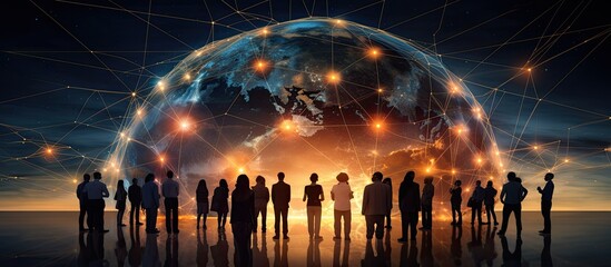 The idea of a global social network and business connection is a concept that combines the future of