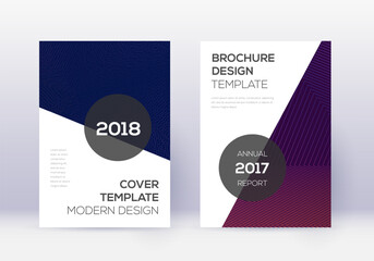 Modern cover design template set. Violet abstract