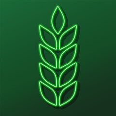 wheat neon sign, modern glowing banner design, colorful modern design trends on black background. Vector illustration.