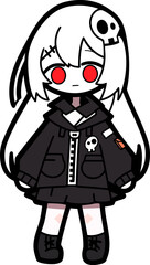 vector cute zombie girl illustration